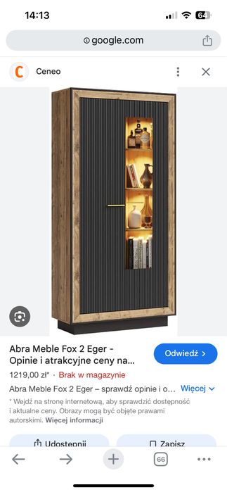 Witryna z oświetleniem FOX EGER