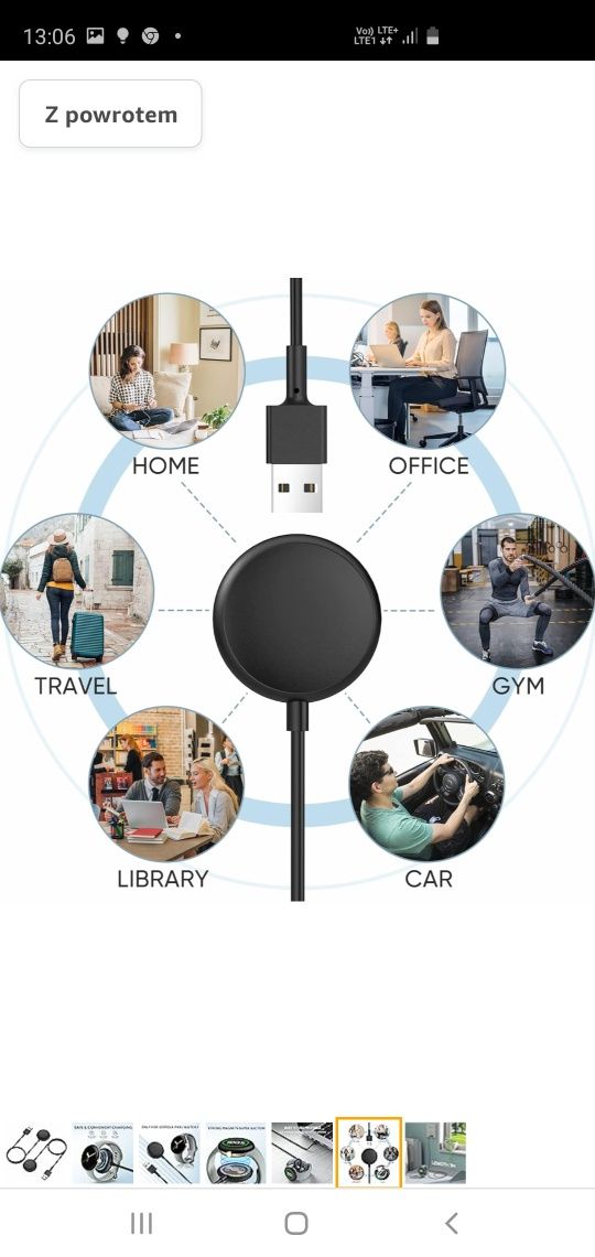 Ładowarka kompatybilna z zegarkiem Google Pixel, kabel ładujący do zeg