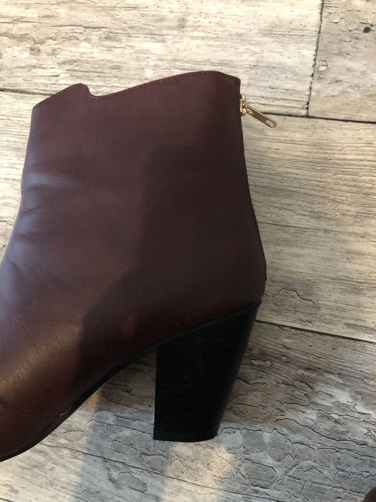 Botki bordowe 38