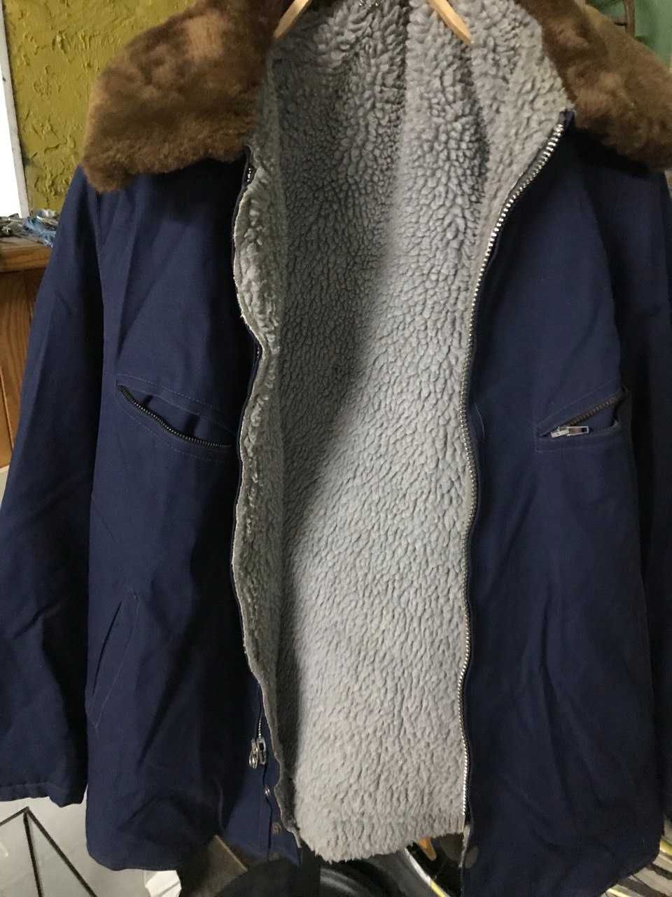 Куртка бушлат льотна темно синя з натуральною цегейкою(часів СССР)