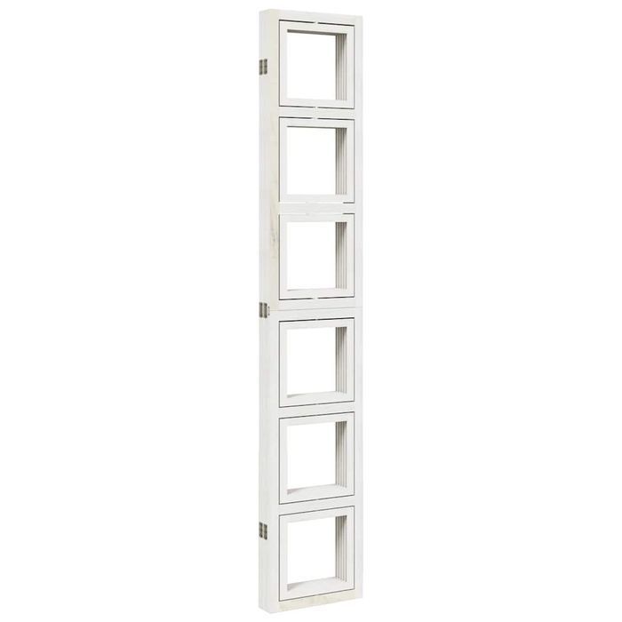 Parawan pokojowy, 5-panelowy, biały, lite drewno paulowni