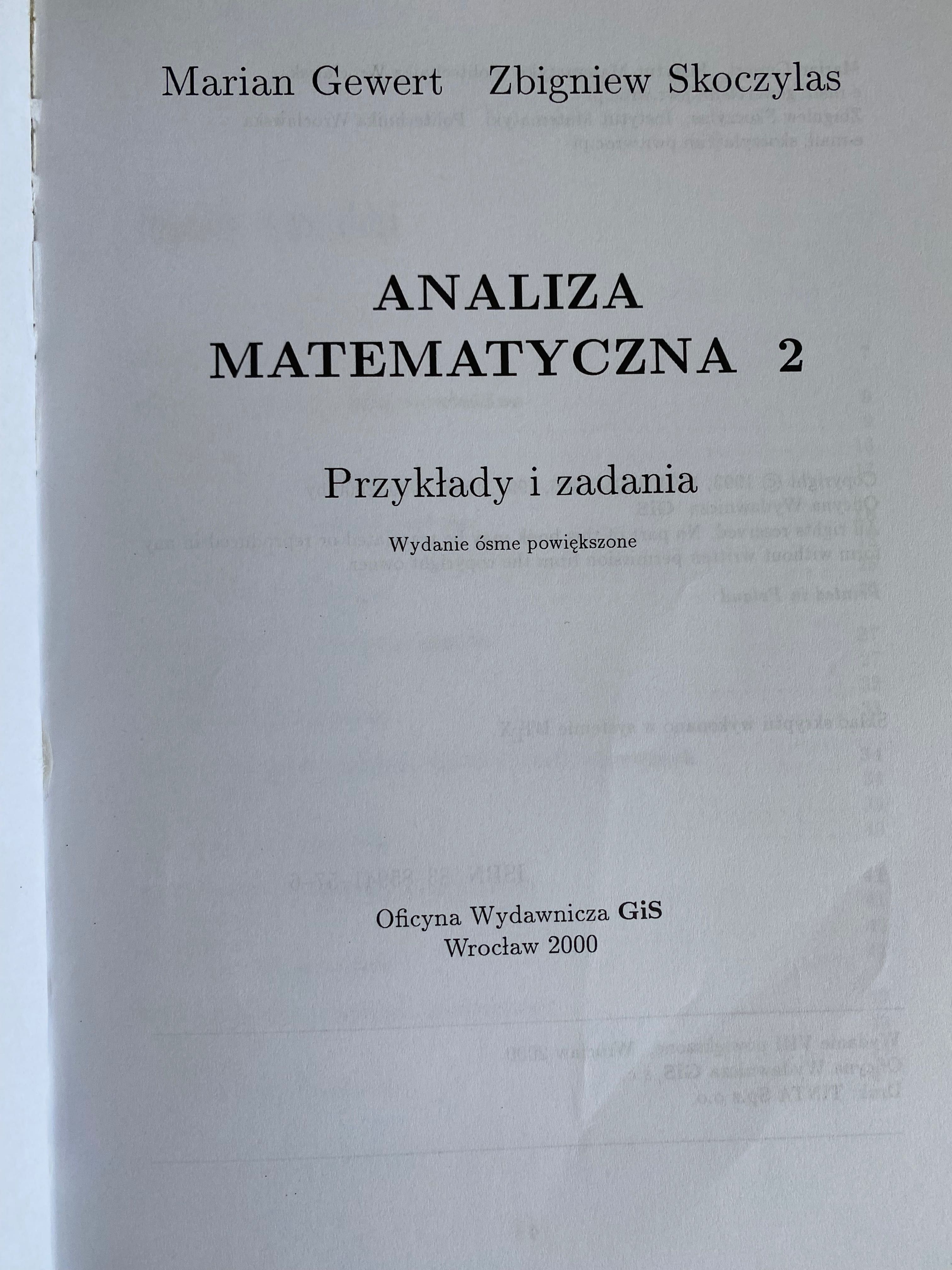 Analiza Matematyczna 2 Przykłady i Zadania Gewert Skoczylas