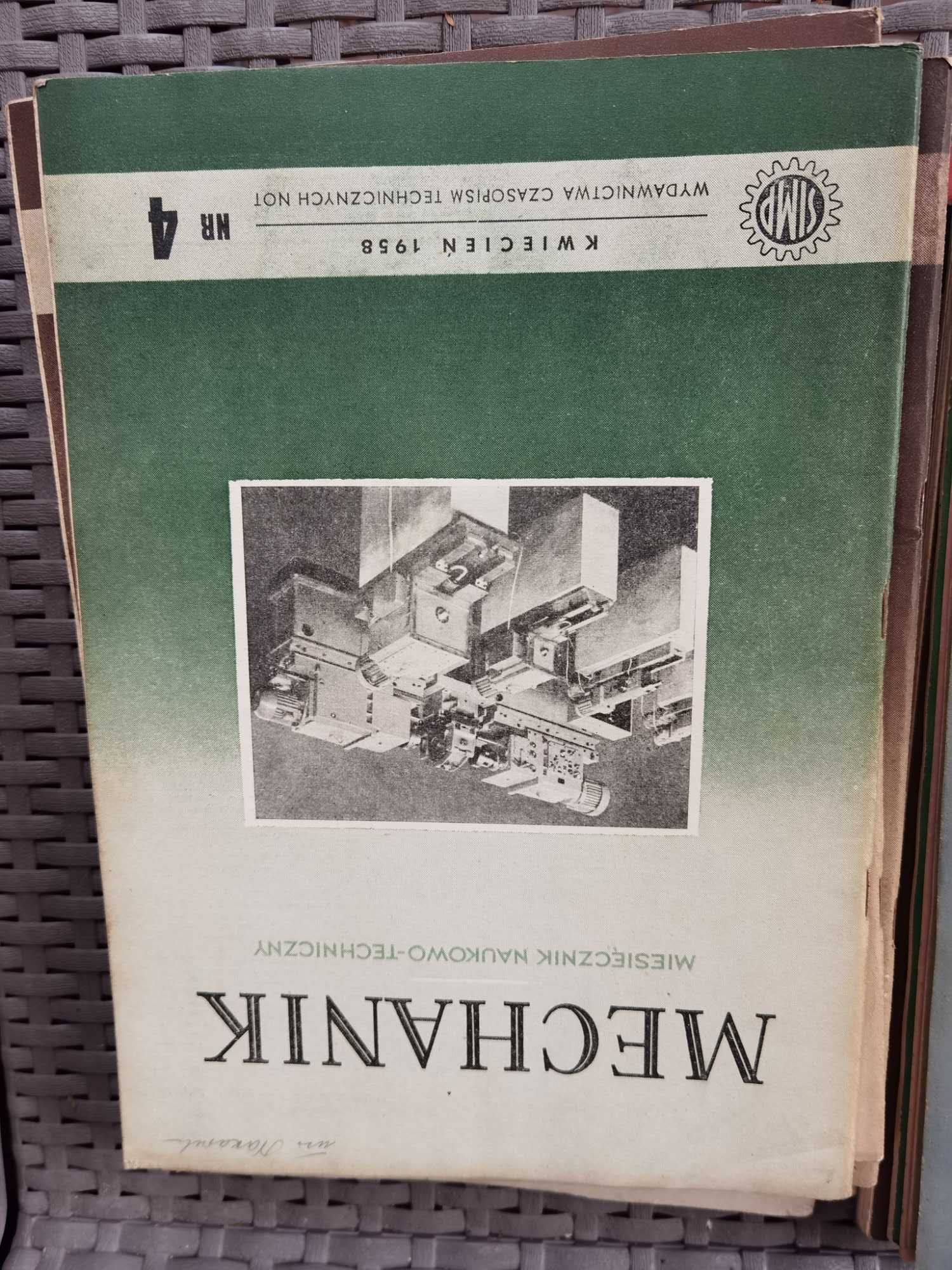 Miesięcznik mechanik 1954,1956,1957,1958