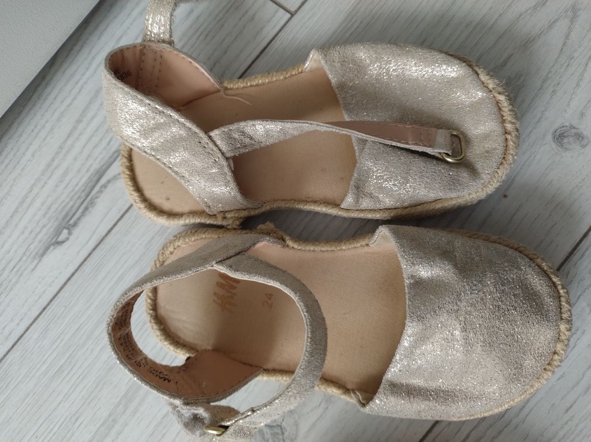 Sandały Lasocki i espadryle H &M 24-25, wkładka 15 cm