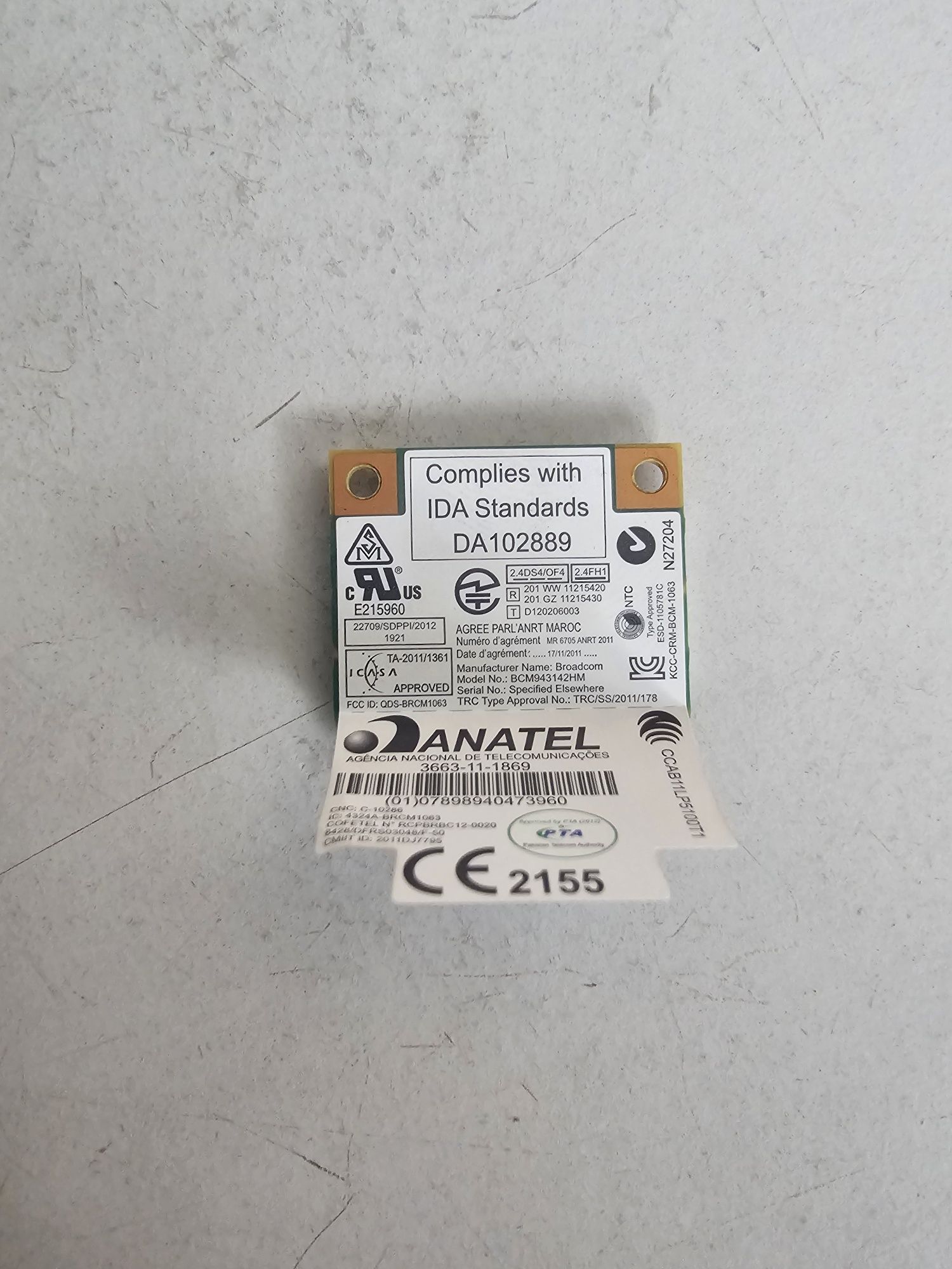 Karta sieciowa Wi-Fi WiFi Broadcom BCM943142HM