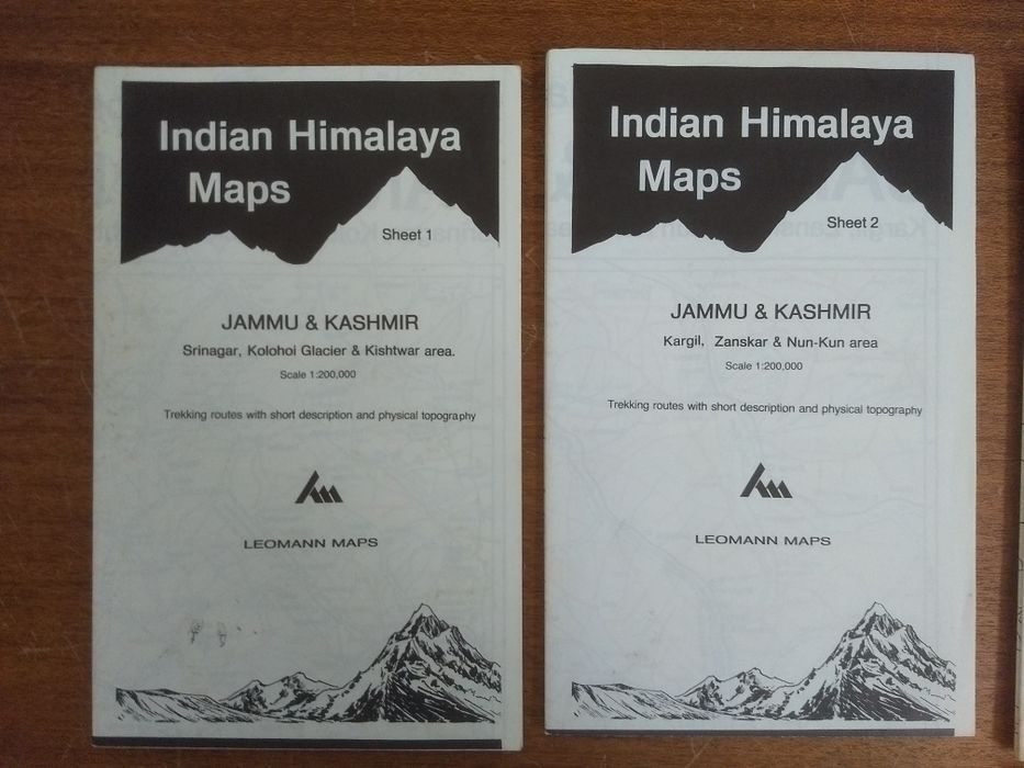 Conjunto 8 mapas topográficos trekking Norte West India