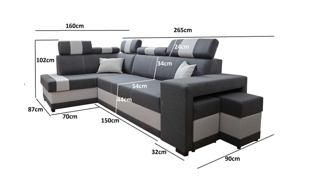 Narożnik Sofa Wojtek. Bonell, pojemnik, automat, Na WYMIAR.Moduły