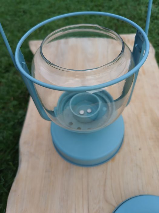 Lampion latarenka Ikea morkt w kolorze miętowym na tealight