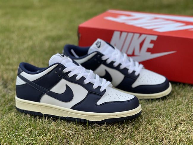 Кросівки Nike Dunk Low Vintage Navy Найки Данки сині білі ретро