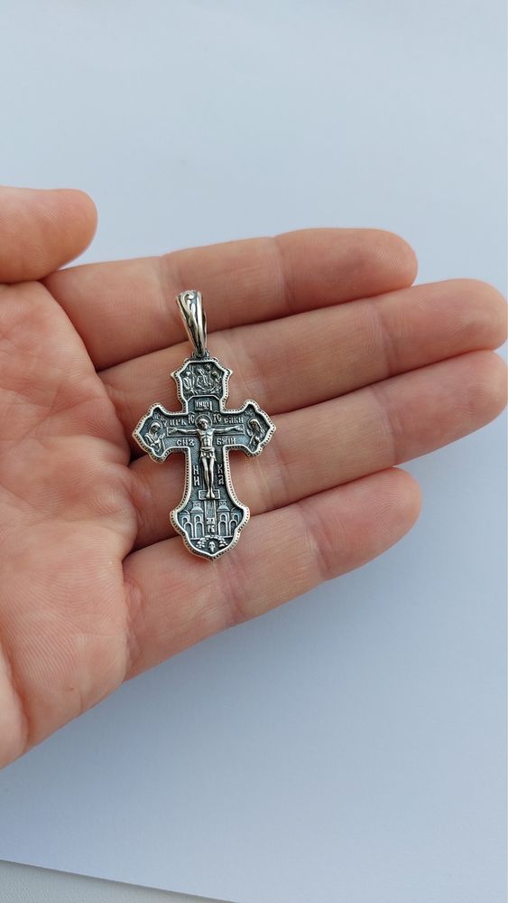 Срібний хрест Розп’яття Христове/серебряный крест Распятие Христово