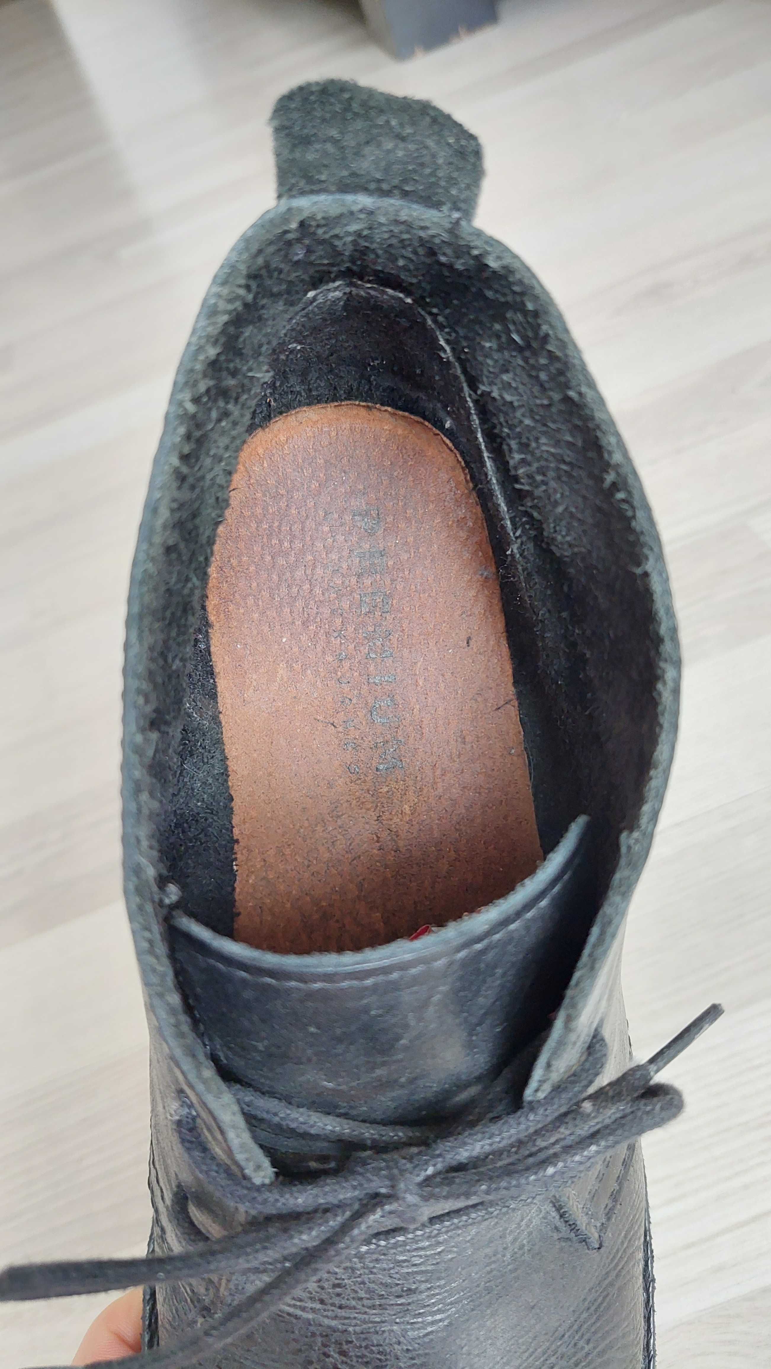 Trzewiki  chukka boots skórzane JACK&JONES czarne 40 wkładka 25,5cm