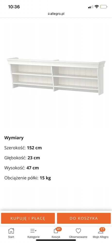 Półka szara Ikea