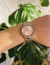 Zegarek jak DW logo srebrna bransoletka rożowa tarcza ICON