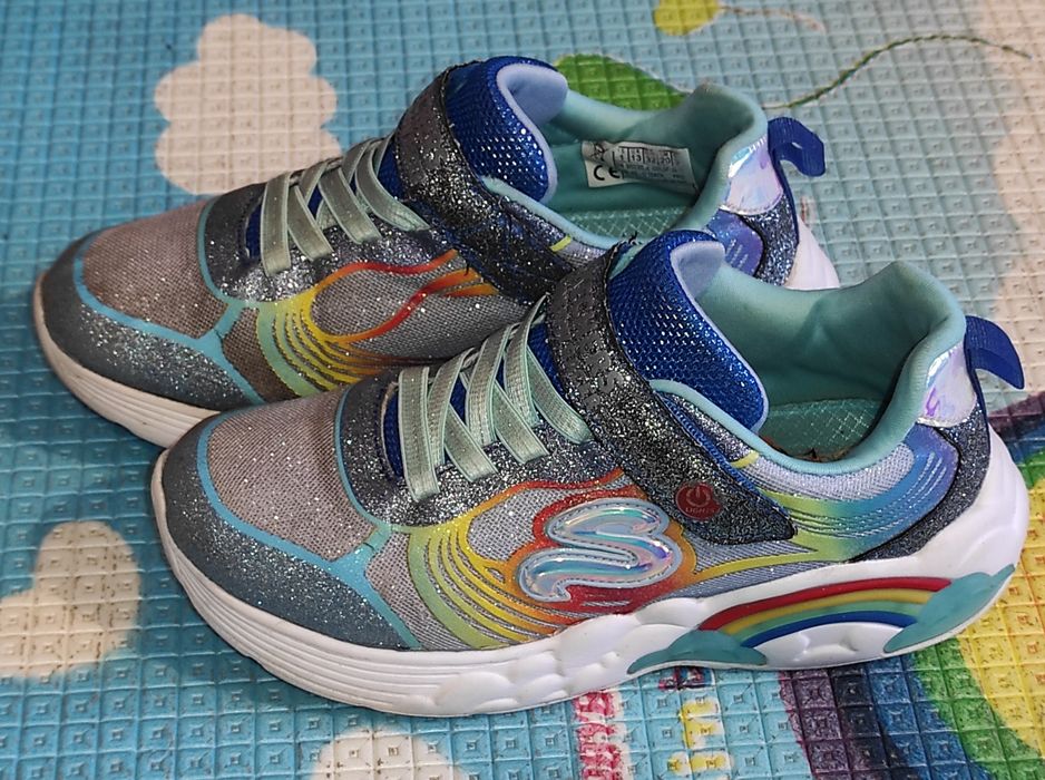 Skechers, buty dla dziewczynki, 32, tęcza, brokat