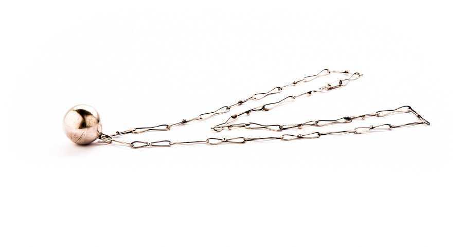 Długi Warszawski Srebrny Naszyjnik z Kulką - 19,39g - ORNO - Kraków