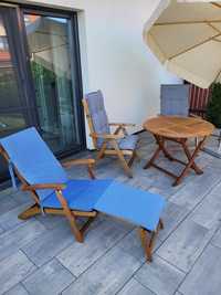 Meble ogrodowe,  stół, krzesła,  leżak