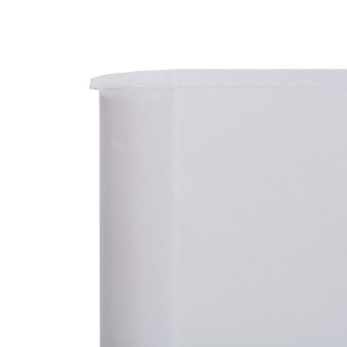 vidaXL Parawan 5-skrzydłowy z tkaniny, 600x80 cm, piaskowy biały