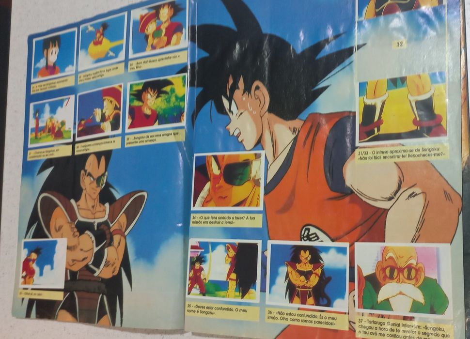 Caderneta Dragon Ball Z anos 90   Faltam apenas 19 cromos..