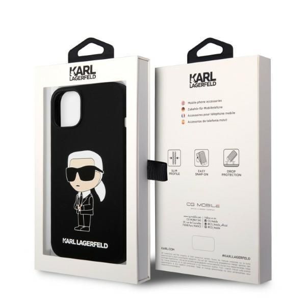 Karl Lagerfeld Etui do iPhone 14 Plus, Czarny, Silikon Ikonik MagSafe