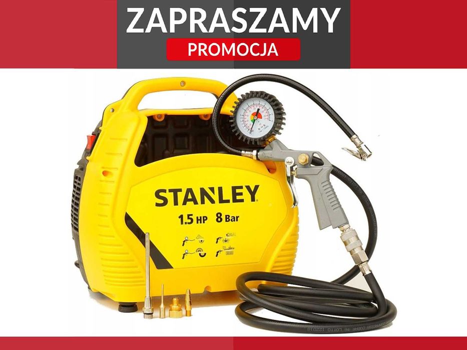 Promocja! Nowy Kompresor bezolejowy 1100W Stanley 1.5KM 8bar SPRĘŻARKA