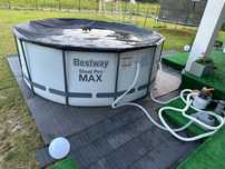 Basen ogrodowy Bestway Steel Pro MAX Dodatki, 3.66 m wys 122 cm ZESTAW