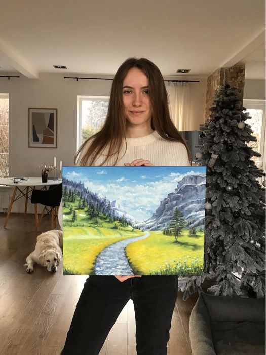Картина маслом «Швейцарія» 35х45 см