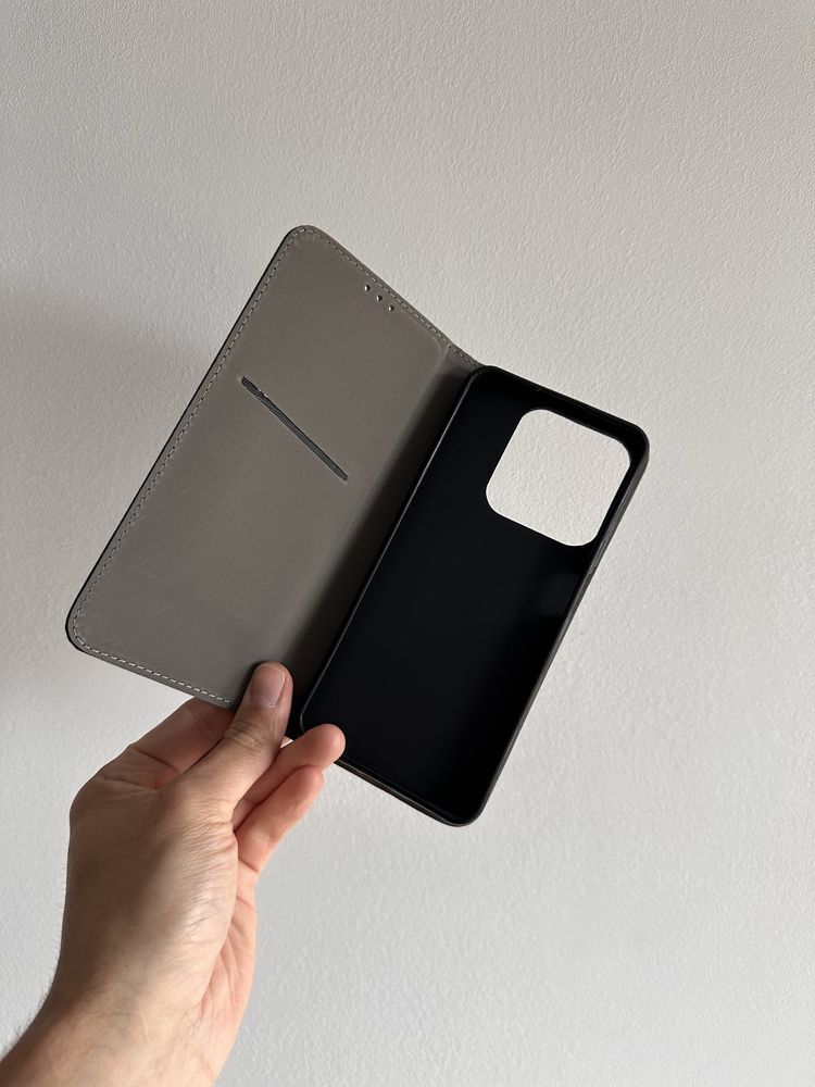 Etui Zamykane czarne + SZKŁO do REALME NOTE 60