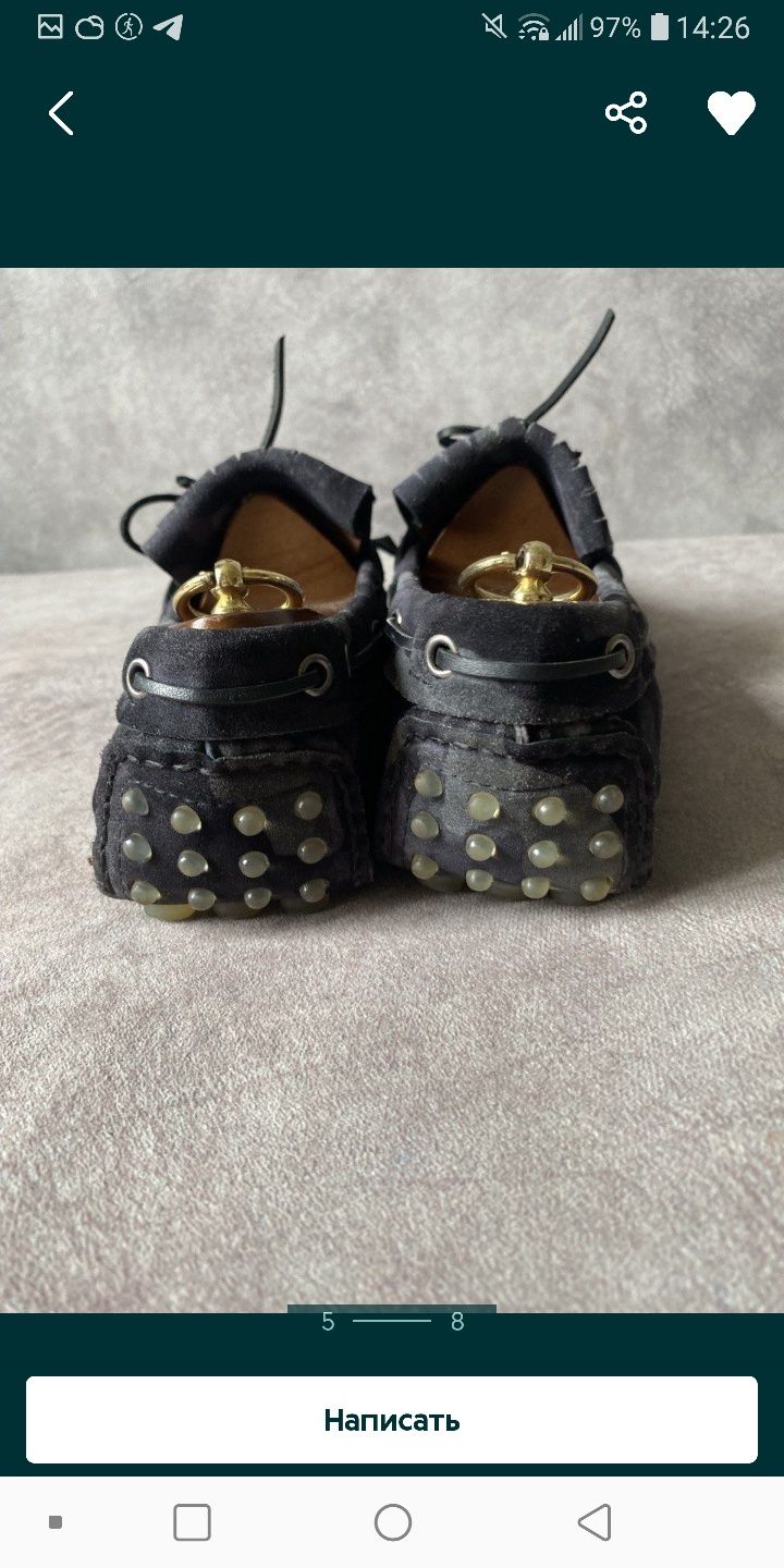 Оригінал шкіряні мокасини Car Shoe (Prada)27.5 см