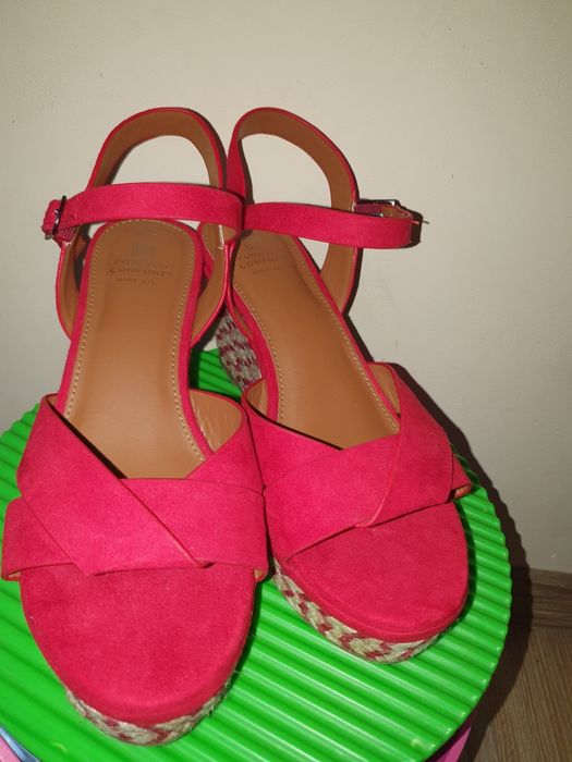 Next Forever Comfort czerwone buty sandały na koturnie Rozmiar 38