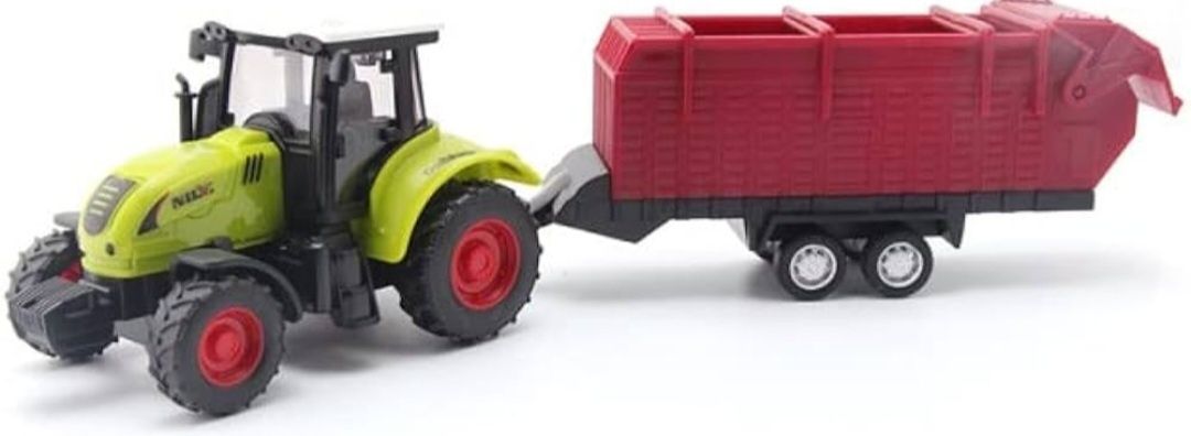 Traktor ciągnik napędzany zestaw z przyczepą