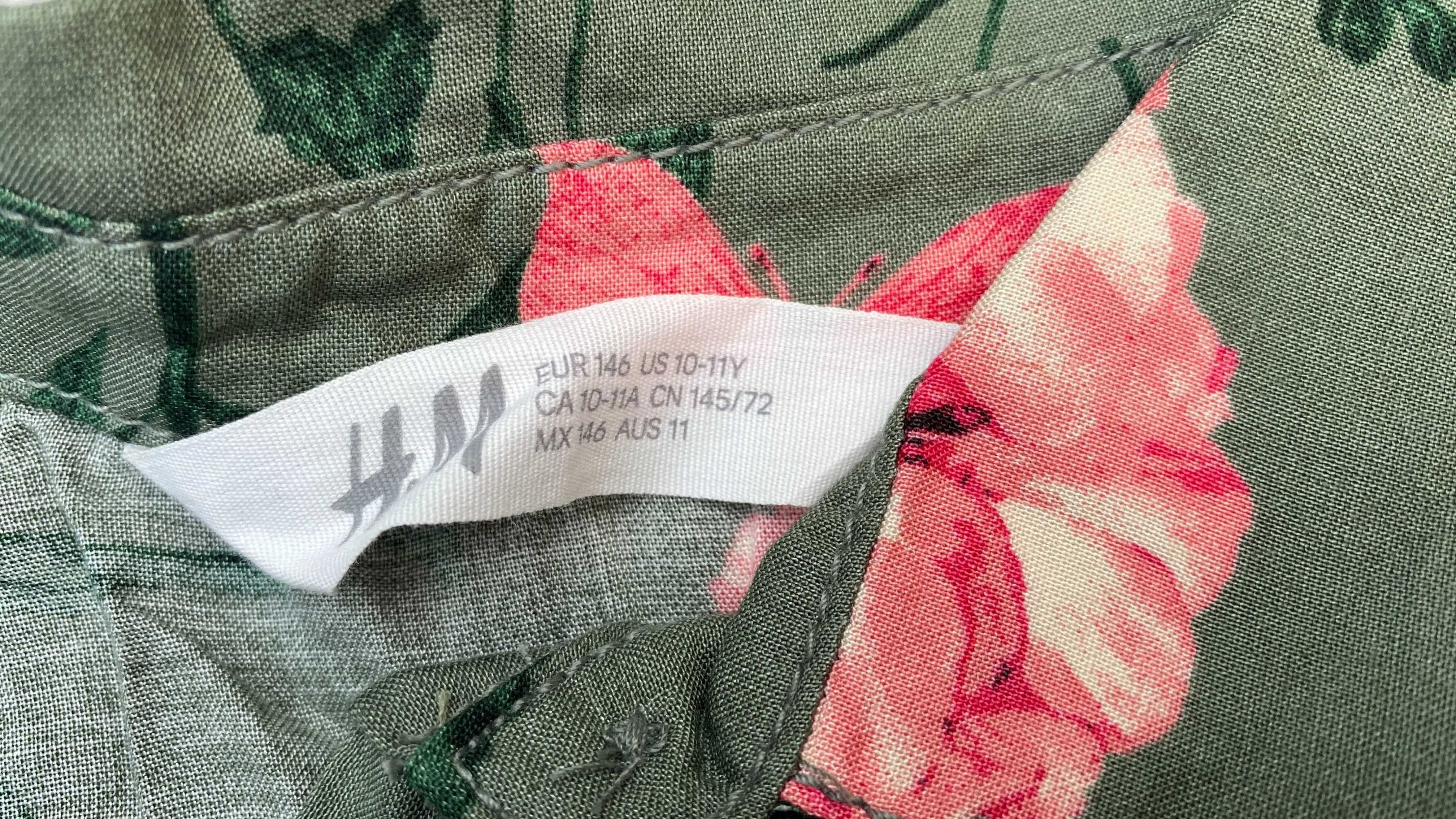 Komplet jeansów F&F i koszuli H&M dla dziewczynek w wieku 8-10 lat