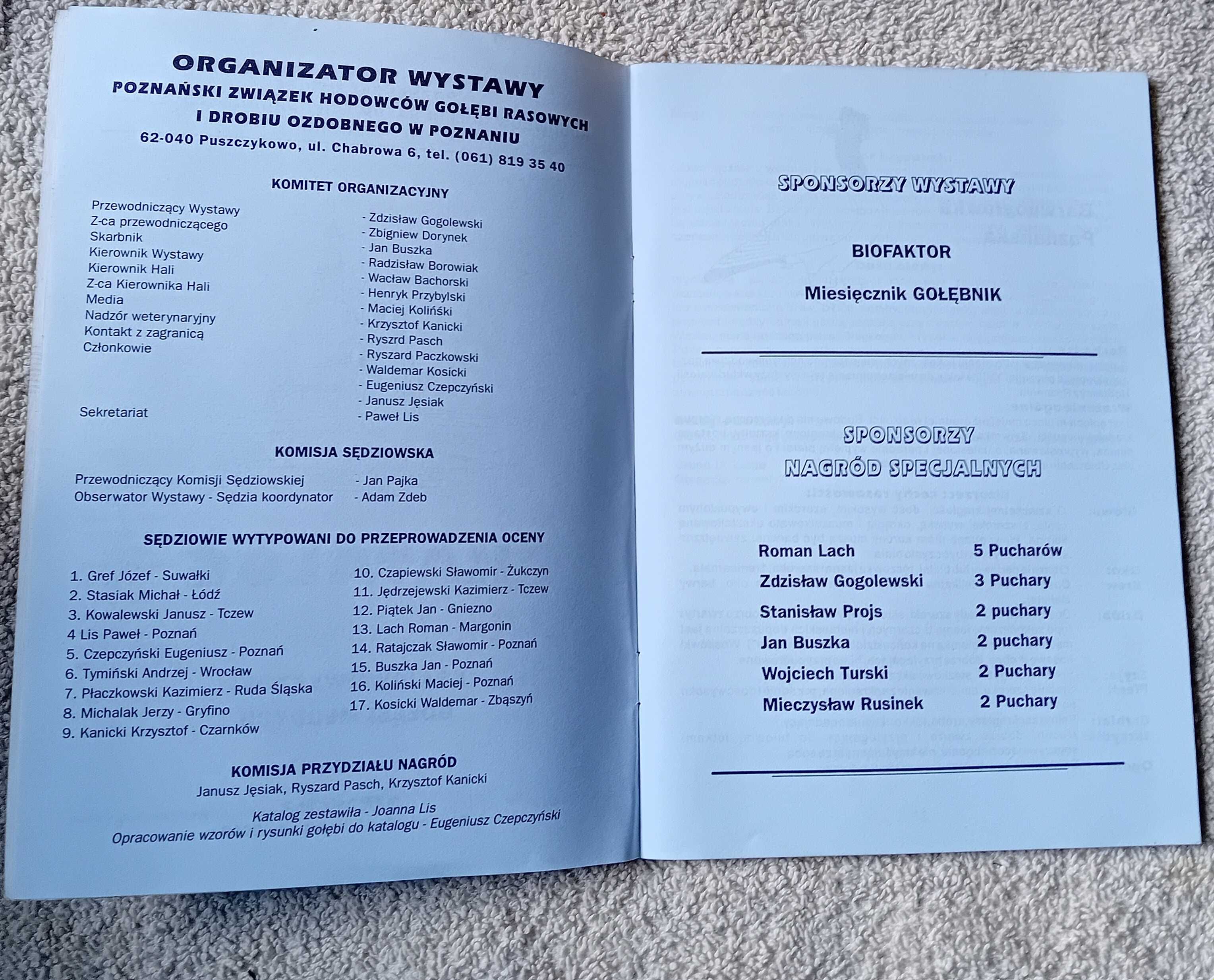 Katalog. Krajowa Wystawa Gołębi Młodych Poznań 2006.