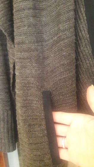 Kardigan brąz +czarny melanż XL narzutka sweter kieszenie