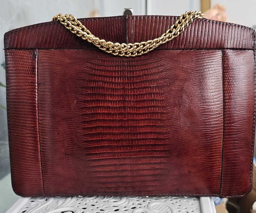 Сумка из экзотической кожи варана ящерицы натуральная