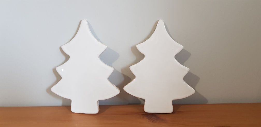 Nowe dwie białe ceramiczne podkładki marki Loft Kulinarny.