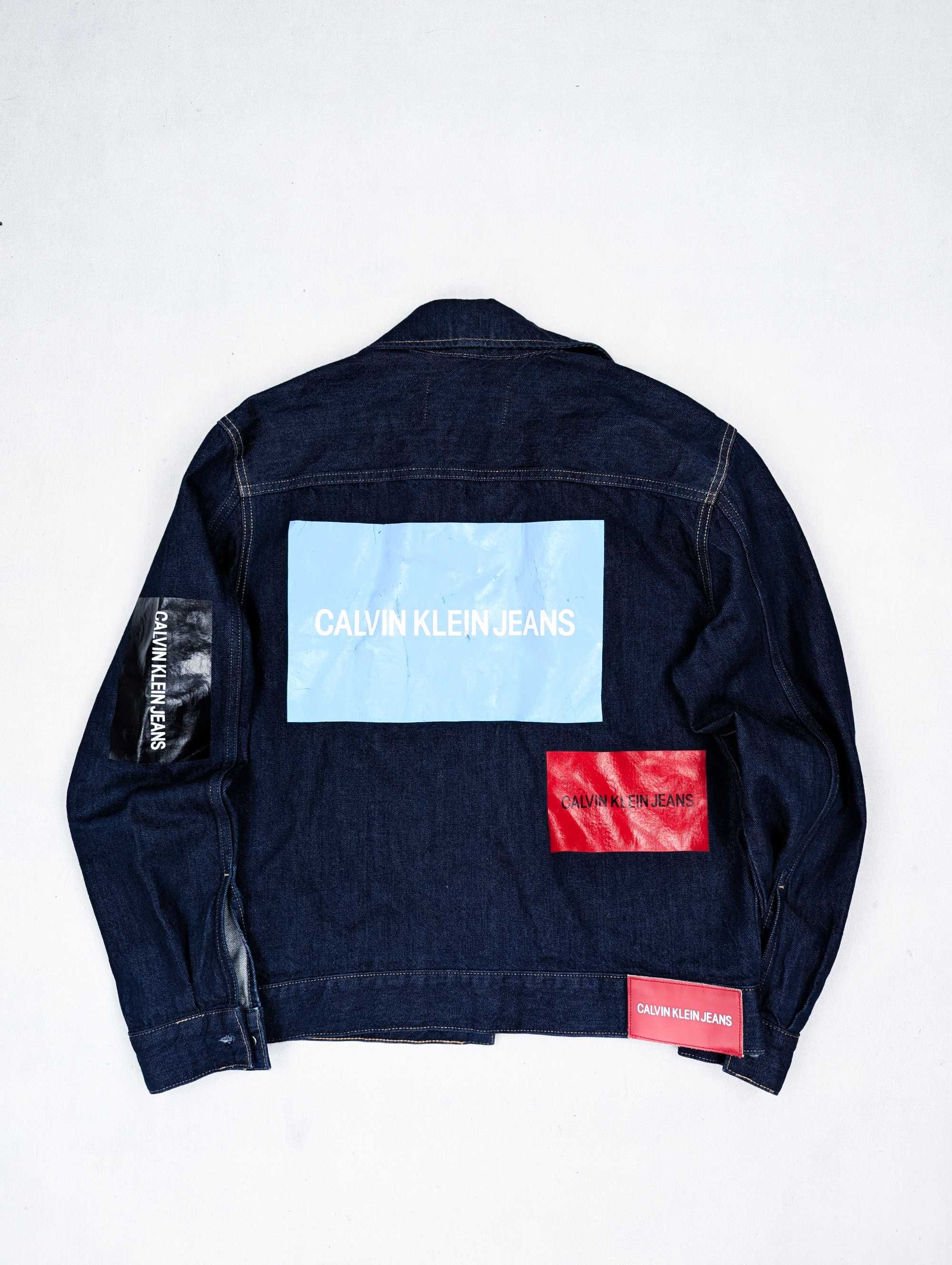 Calvin Klein granatowa kurtka jeansowa katana S logo