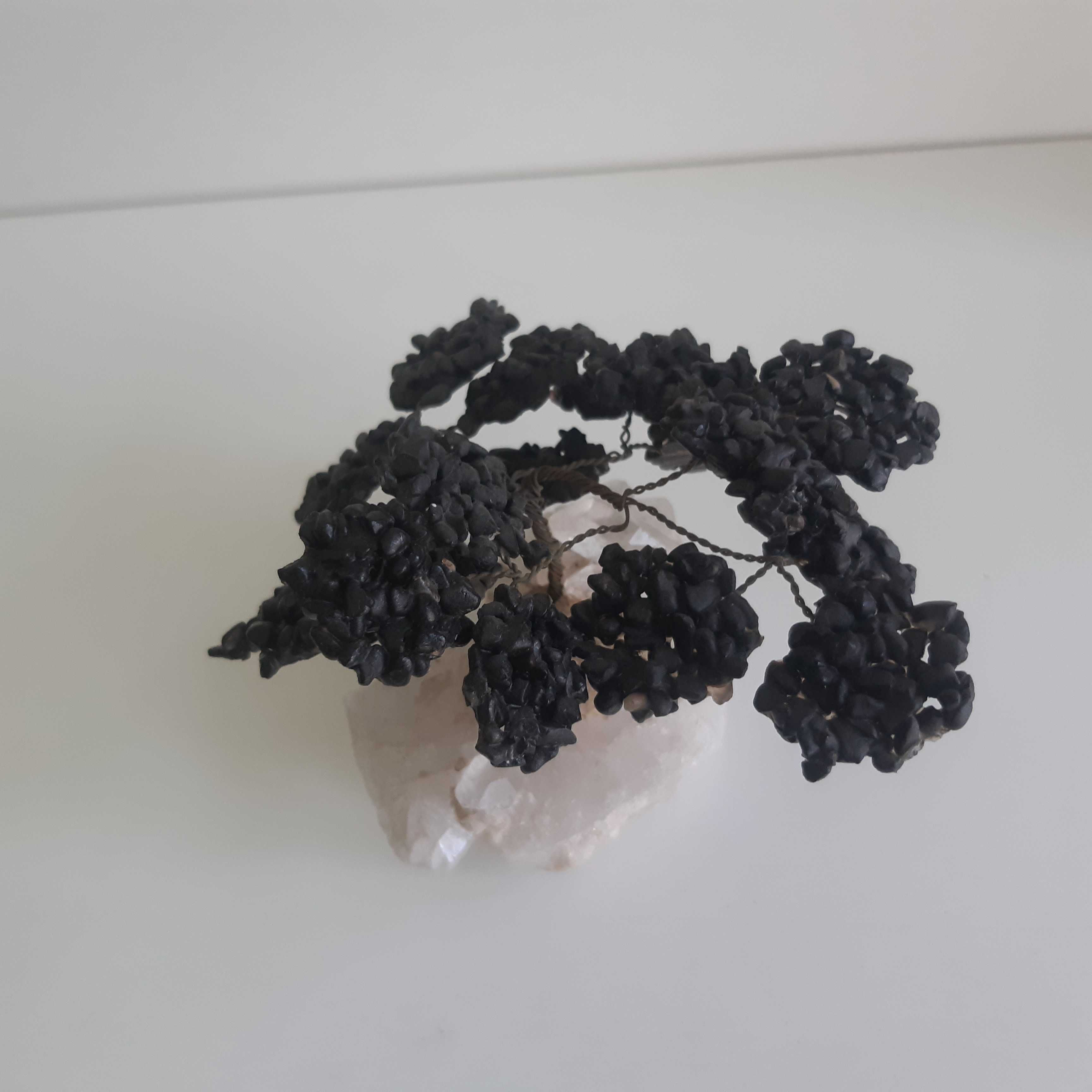 Pequena Árvore Bonsai de Cristais Quartzo Turmalina Negra