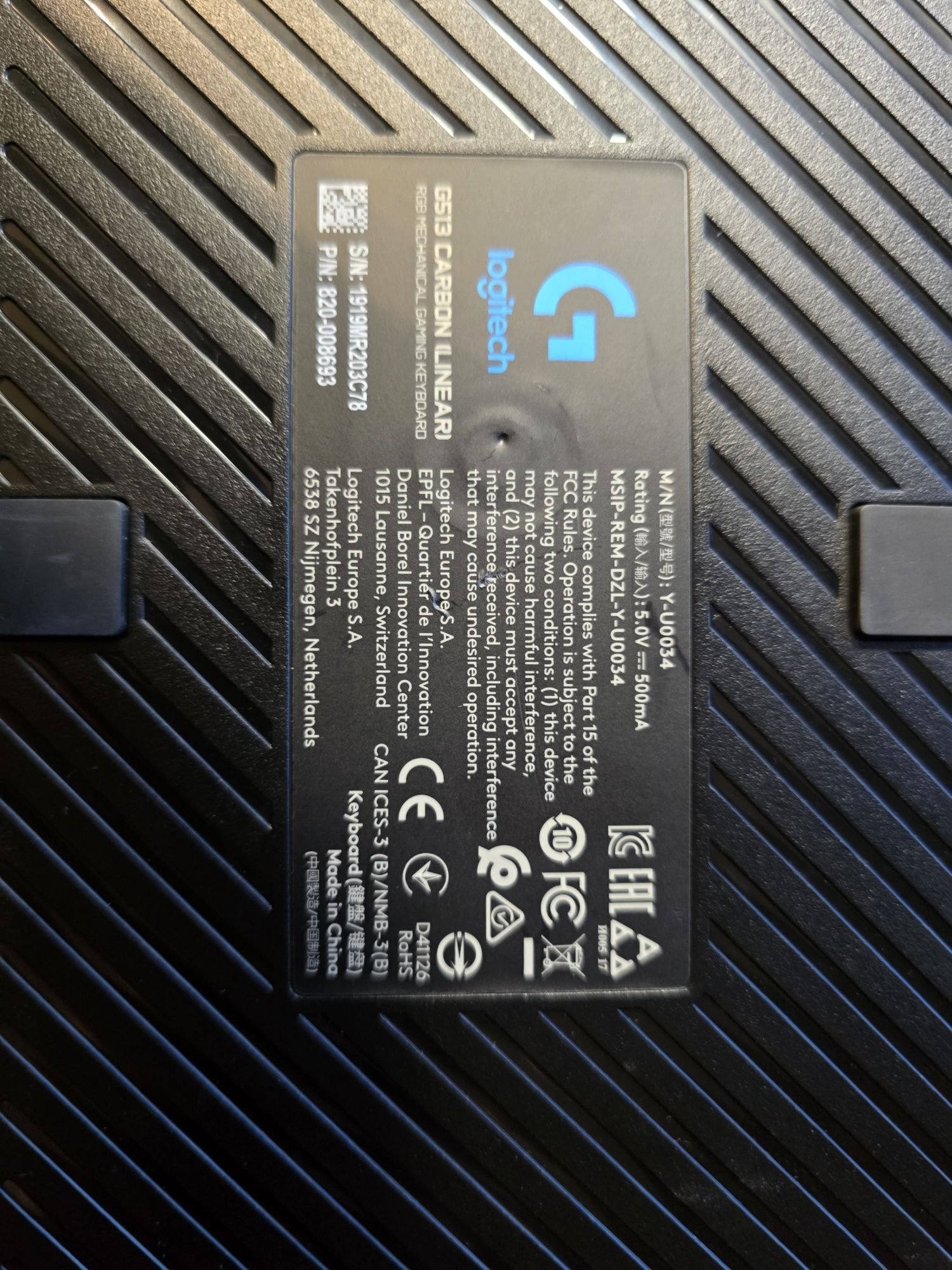 Клавіатура Logitech G513 Linear Switch Mechanical RGB Carbon (920-0088