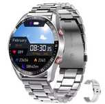 Smartwatch Silver com pulseira em aço e outra em silicone