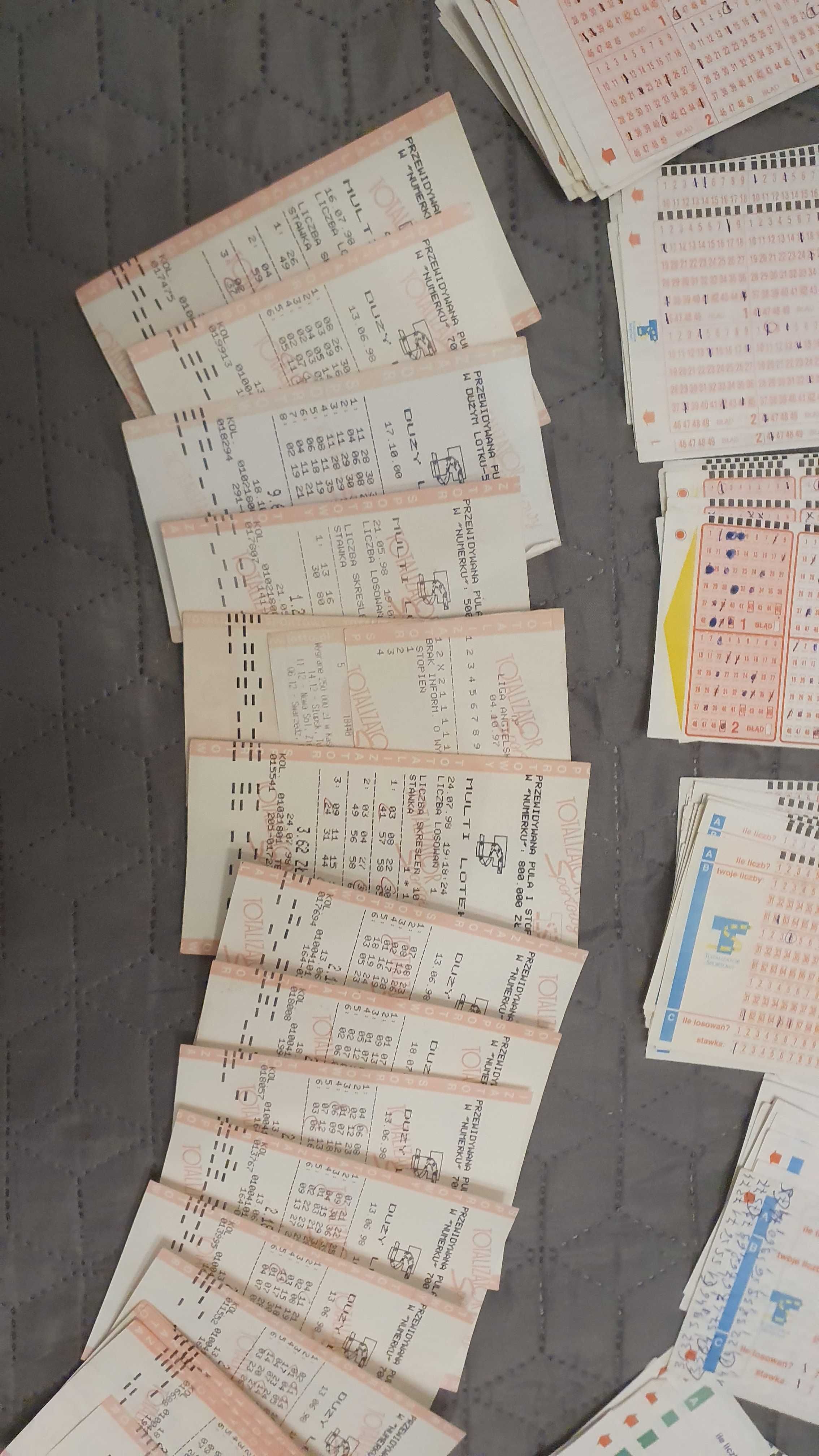Stare kupony lotto i toto sportowe kolekcjonerskie