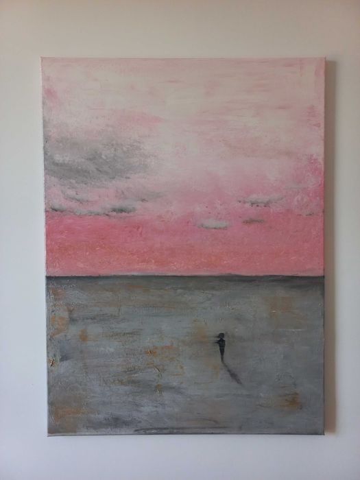 Obraz ręcznie malowany "Samotność" akryl na płótnie 80x60