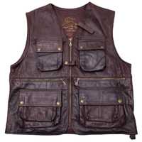 Jim Stirling Leather Vest Vintage Usa Kamizelka Skórzana Premium
