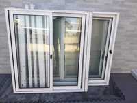 4 janelas brancas em alumínio com vidro duplo