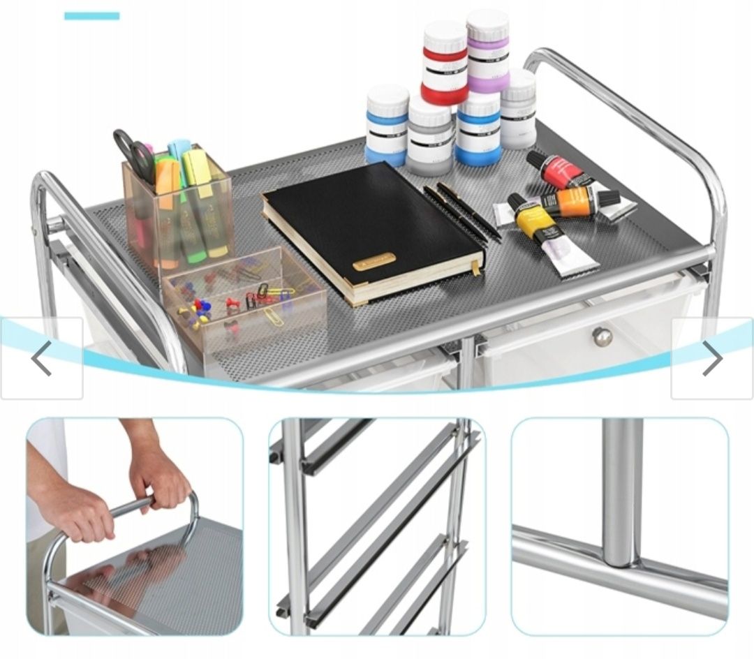 Organizer,mobilny wózek z 10 szufladami,przybornik
