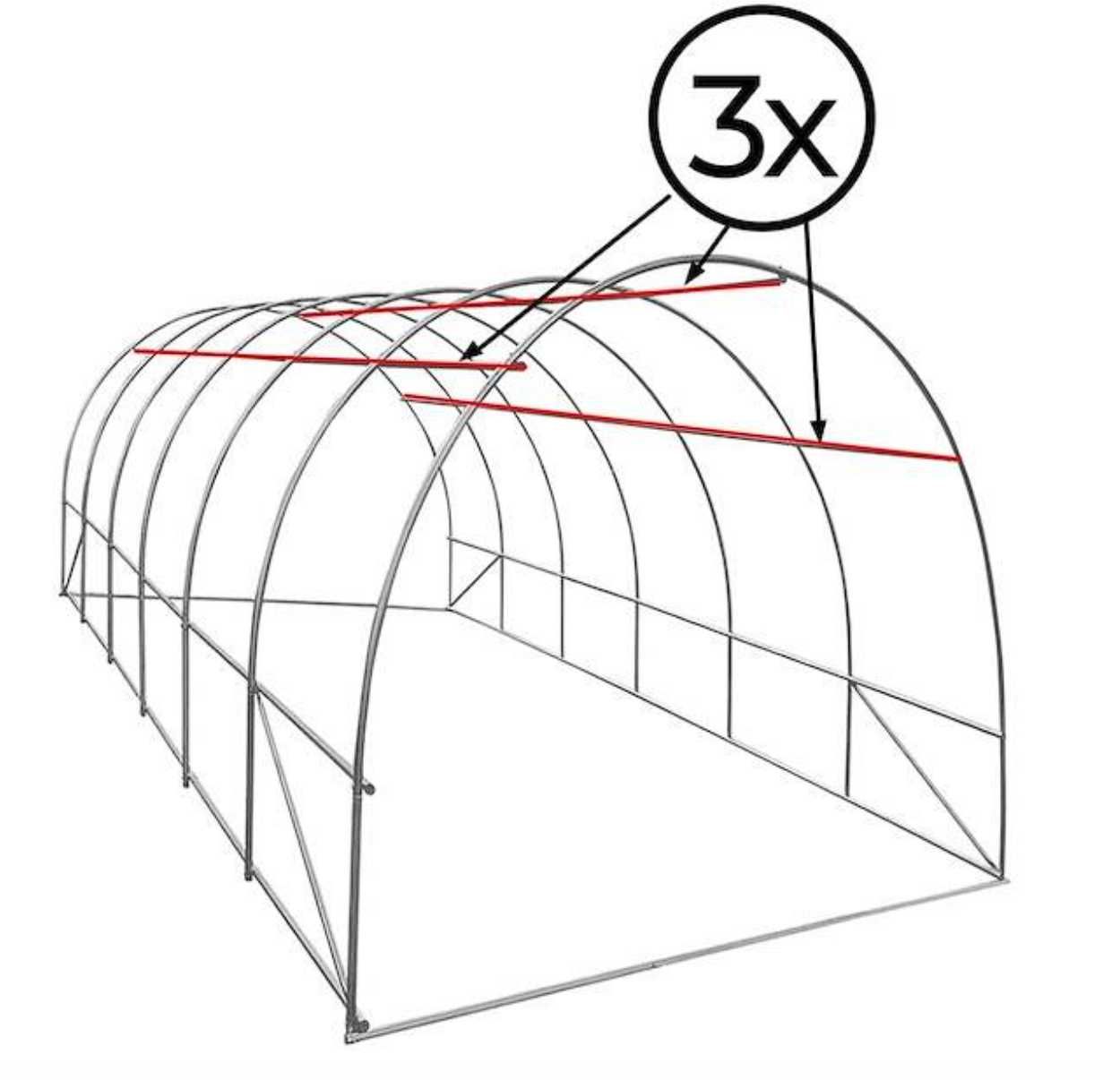 Tunel Foliowy 6x3x2m Zbrojony Wzmocniona Konstrukcja