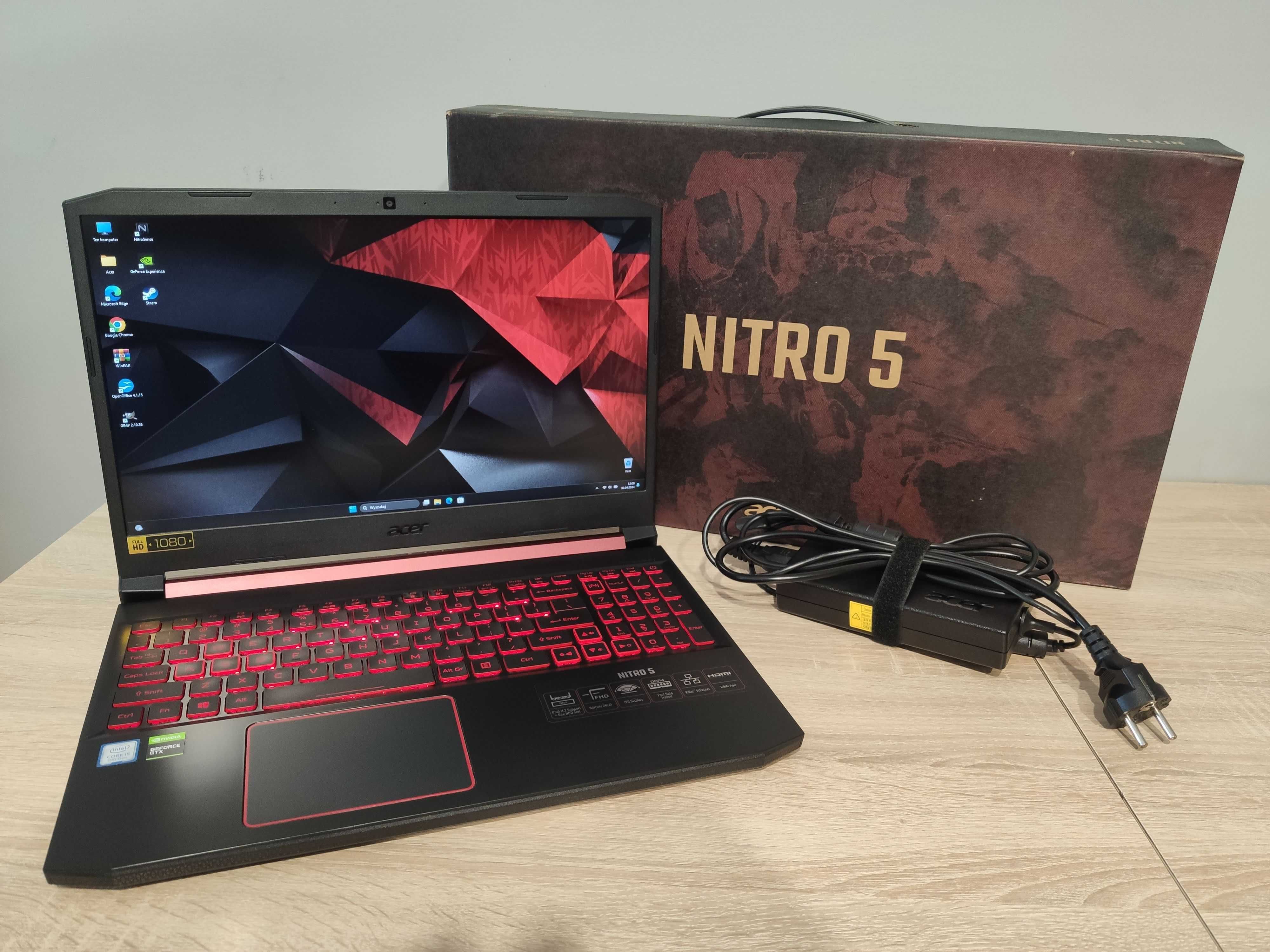 Laptop do gier Acer Nitro 5- i5-9300H, GTX 1660Ti, 16GB RAM, 2X NVMe
