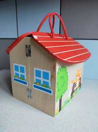 Domek dla lalek mini szpital drewniany otwierany