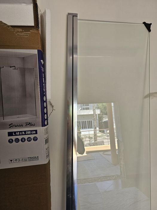 Vidro aumento tipo porta base chuveiro