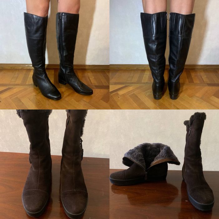 Продам кожанные итальянские сапоги и полусапожки, 25,5 см