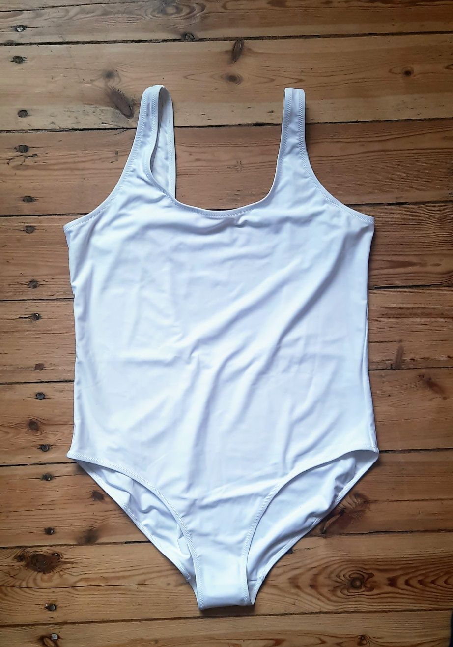 Biały jednoczęściowy strój kąpielowy Weekday rozmiar L 40